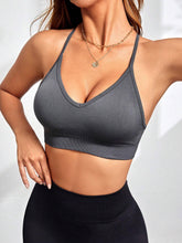 Gathering Sexy Deep V Seamless Sports Bra Grey